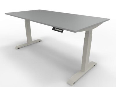 elektrisch höhenverstellbarer Schreibtisch Move4 160x80 cm Lichtgrau-Weiß