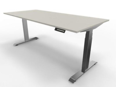 elektrisch höhenverstellbarer Schreibtisch Move4 180x80cm Weiß-Silbergrau