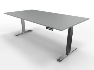 elektrisch höhenverstellbarer Schreibtisch Move4 200x100cm Lichtgrau-Silbergrau