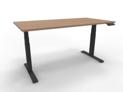 Schreibtisch 160 x 80 cm GP16 elektrisch höhenverstellbar Tischplatte Buche Gestell Anthrazit