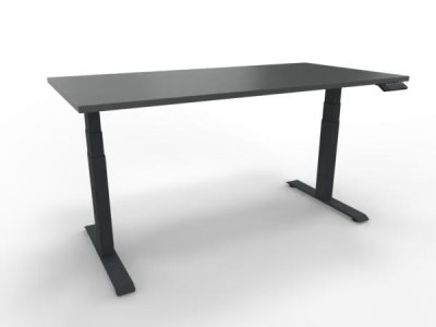 Schreibtisch 160 x 80 cm GP16 elektrisch höhenverstellbar Tischplatte Onyxgrau Gestell Anthrazit