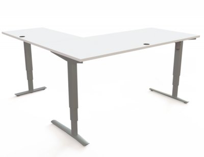 Winkelschreibtisch elektrisch höhenverstellbar 180x180cm Winkeltisch CS43 Weiß