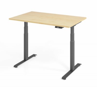 elektrisch höhenverstellbarer Schreibtisch 120 x 80 cm BaseLite Ahorn Grafit