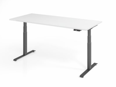 Schreibtisch 180x80 cm BaseLite elektrisch höhenverstellbar Weiß Grafit
