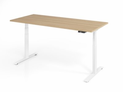 Schreibtisch 180x80 cm BaseLite elektrisch höhenverstellbar Eiche Weiß