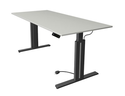 Elektrischer Schreibtisch 180 x 80 cm Move3 elegant Dekor Tischplatte Lichtgrau