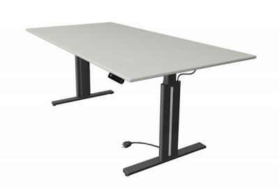 Elektrischer Schreibtisch 200 x 100 cm Move3 elegant Dekor Tischplatte Lichtgrau