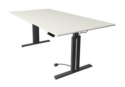 Elektrischer Schreibtisch 200 x 100 cm Move3 elegant Dekor Tischplatte Weiß
