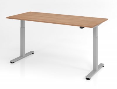 Schreibtisch elektrisch höhenverstellbar Nussbaum