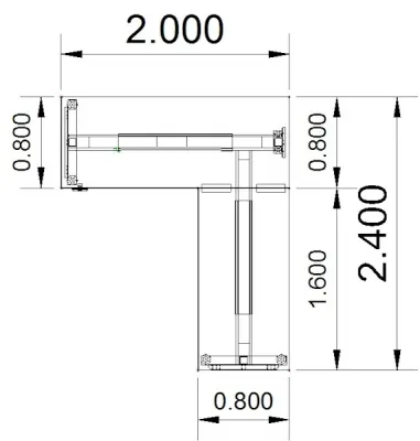 Elektrisch höhenverstellbarer Winkelschreibtisch 200 x 240 cm DSM Stellfläche