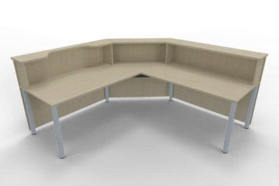 Empfangstheke 220x220 cm Solid Ahorn Innenansicht
