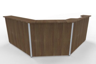 Empfangstheke 220x220 cm Solid Nussbaum
