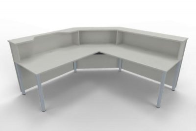 Empfangstheke 220x220 cm Solid Weiß Innenansicht