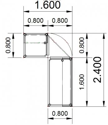 Empfangstheke Basis TB4 Stellfläche