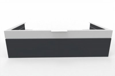 Empfangstheke Casus 416 x 228 cm Anthrazit-Weiß