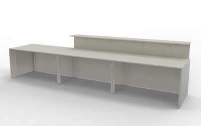 Empfangstheke Focus White K12 409x92 cm Innenansicht