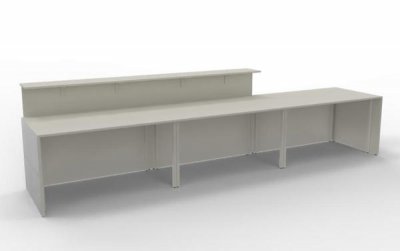Empfangstheke Focus White K12 409x92 cm Innenansicht
