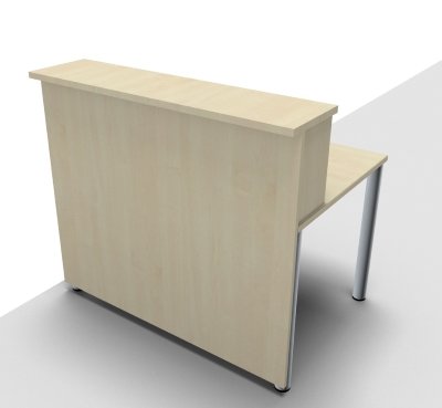 Empfangstheke Solid 140 cm Ahorn Frontansicht ohne Ausschnitt