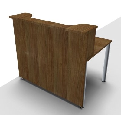 Empfangstheke Solid 140 cm Nussbaum Frontansicht mit Ausschnitt