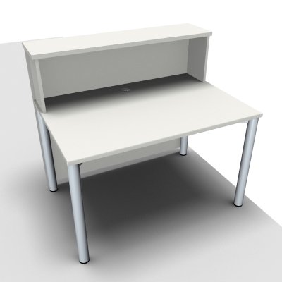 Empfangstheke Solid 140 cm Weiss Innenansicht ohne Ausschnitt