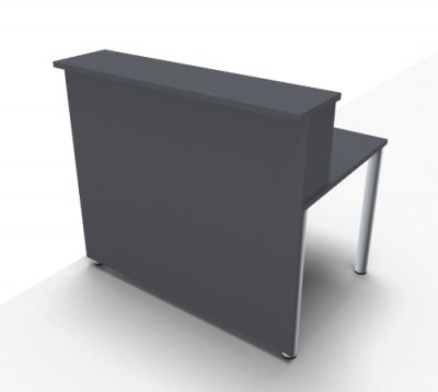Empfangstheke Solid 140 cm onyxgrau Frontansicht ohne Ausschnitt