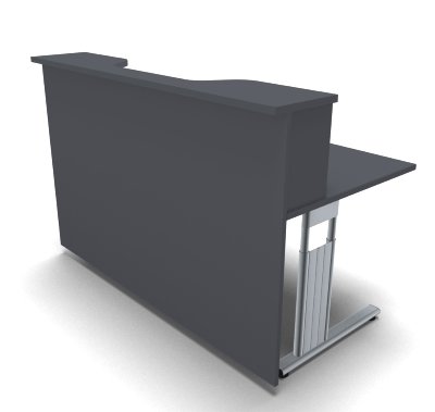 Empfangstheke Solid 160 cm Onyx-Grau