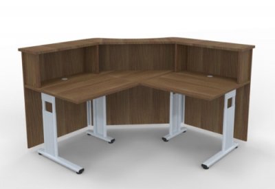 Empfangstheke Solid 160x160 cm Nussbaum