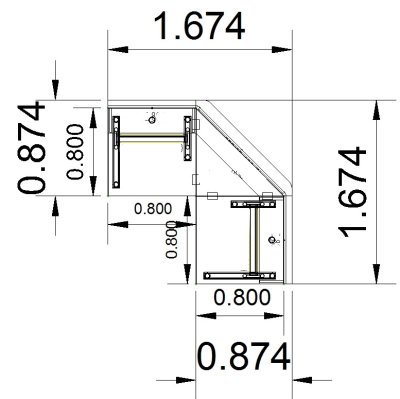 Empfangstheke Solid 160x160 cm Stellfläche