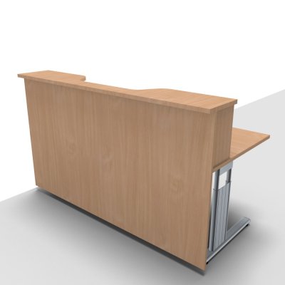 Empfangstheke Solid 180 cm mit Monitorausschnitt Buche