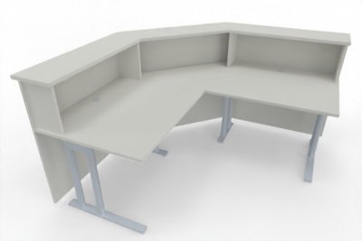 Empfangstheke Solid 180x180 cm Innenansicht Weiß