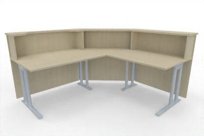 Empfangstheke Solid 200 x 180 cm Innenansicht Ahorn