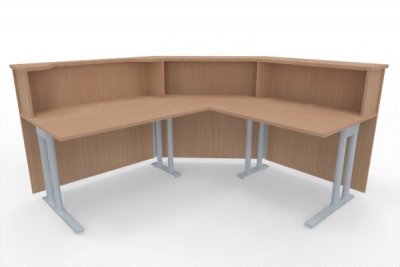 Empfangstheke Solid 200 x 180 cm Innenansicht Buche