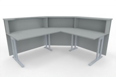 Empfangstheke Solid 200 x 180 cm Innenansicht Lichtgrau