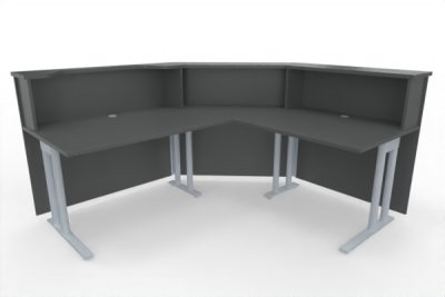 Empfangstheke Solid 200 x 180 cm Innenansicht Onyx