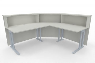 Empfangstheke Solid 200 x 180 cm Innenansicht Weiß
