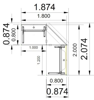 Empfangstheke Solid 200 x 180 cm Stellfläche