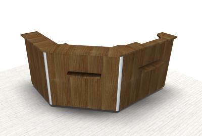 Empfanstheke Solid 200x160 cm Nussbaum