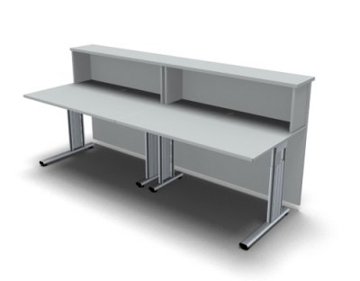 Empfangstheke Solid 240 cm gerade Lichtgrau