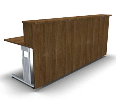 Empfangstheke Solid 240 cm gerade Nussbaum