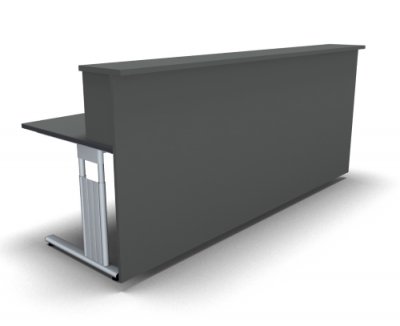 Empfangstheke Solid 240 cm gerade Onyx-Grau