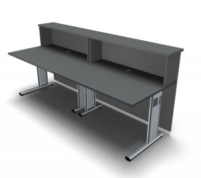 Empfangstheke Solid 240 cm gerade Onyx-Grau