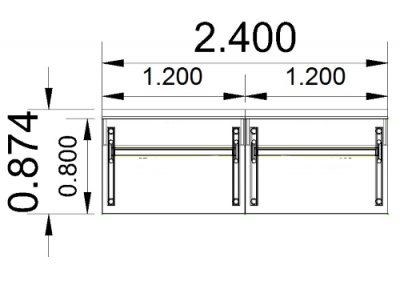Empfangstheke Solid 240 cm gerade Stellfläche