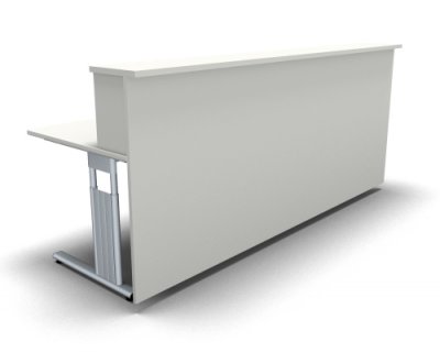 Empfangstheke Solid 240 cm gerade Weiss