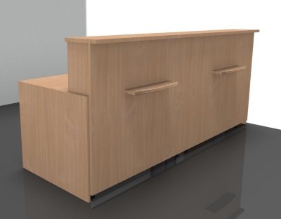 Empfangstheke Solid 240 cm gerade Buche Frontansicht