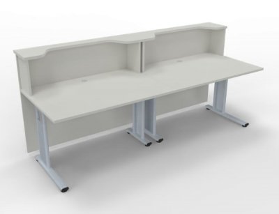 Empfangstheke Solid 240cm K2 Weiss Innenansicht