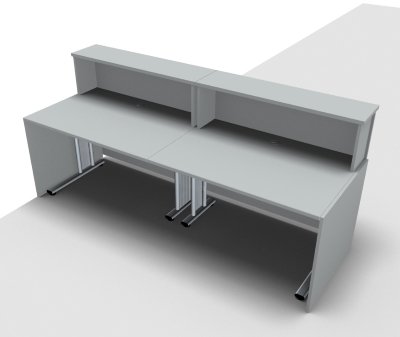 Empfangstheke Solid 240 cm gerade Lichtgrau Innenansicht