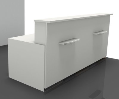 Empfangstheke Solid 240 cm gerade Weiß Frontansicht
