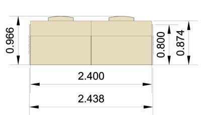 Empfangstheke Solid 240 cm gerade Zeichnung