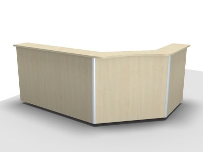 Empfanstheke Solid 240 x 160 cm Ahorn Frontansicht