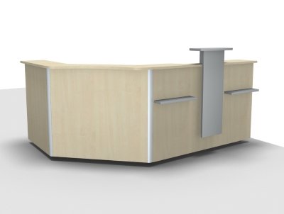 Empfangstheke Solid 240 x 160 cm K2 Ahorn Frontansicht
